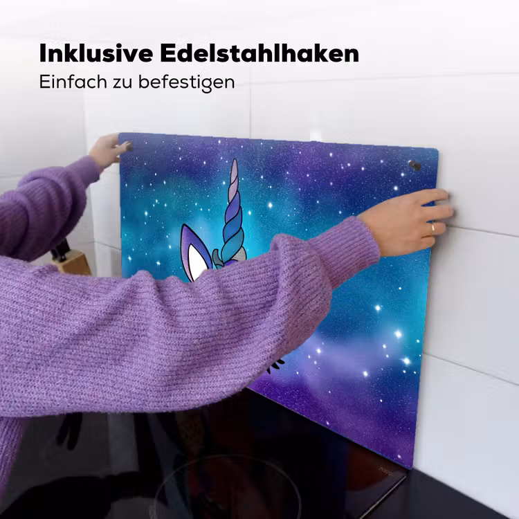 Eenhoorn - Sterrenhemel - Ster - Blauw Inductie beschemer met haakjes klein -ky-ophangen-de