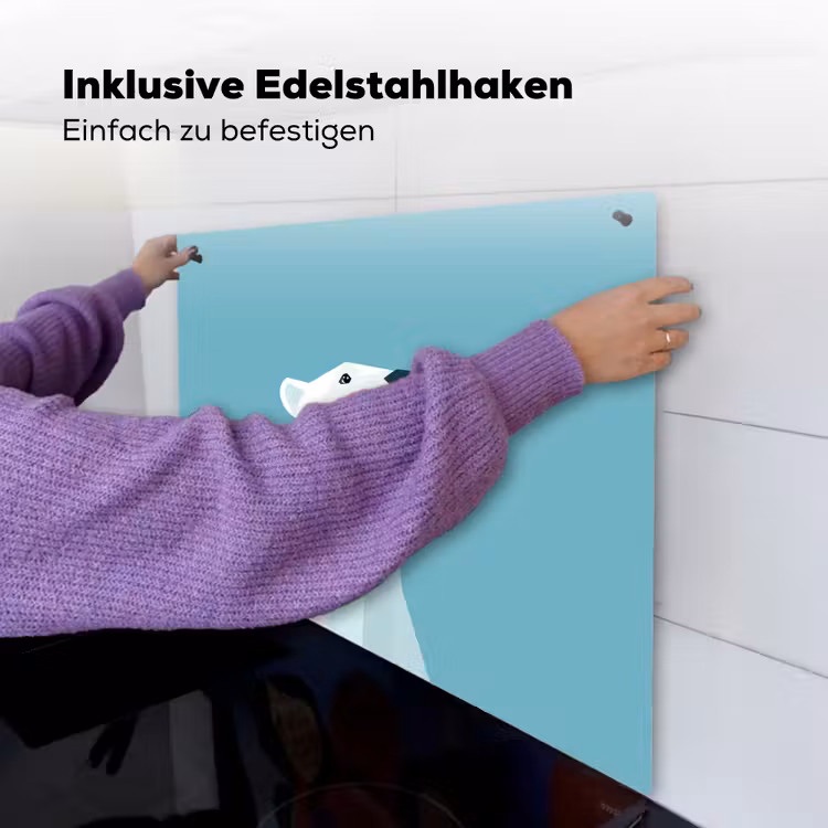 Ijsbeer - Lichtblauw - Minimalistisch Inductie beschemer met haakjes middel -ky-ophangen-de