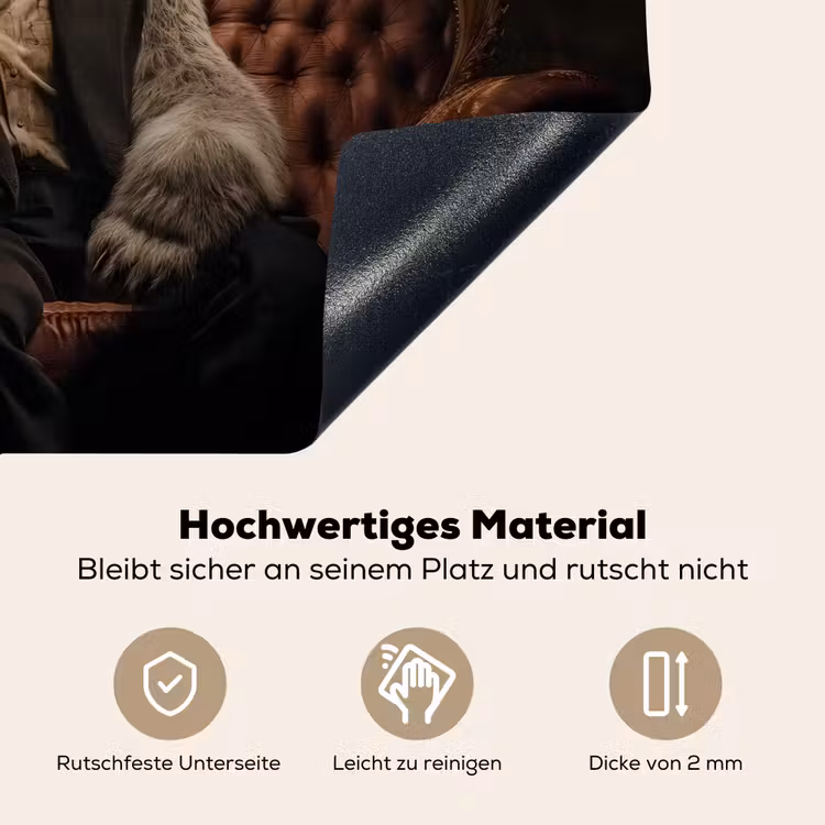 Ijsbeer - Hoed - Bril - Stoel Inductie beschemer met haakjes klein -ky-onderkant-de