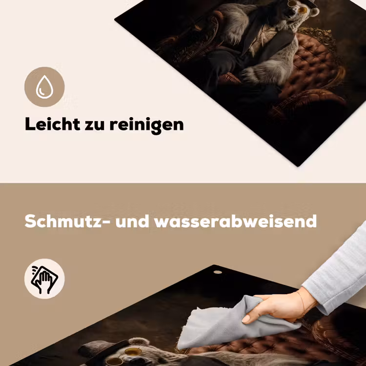 Ijsbeer - Hoed - Bril - Stoel Inductie beschemer met haakjes klein -ky-schoon-de
