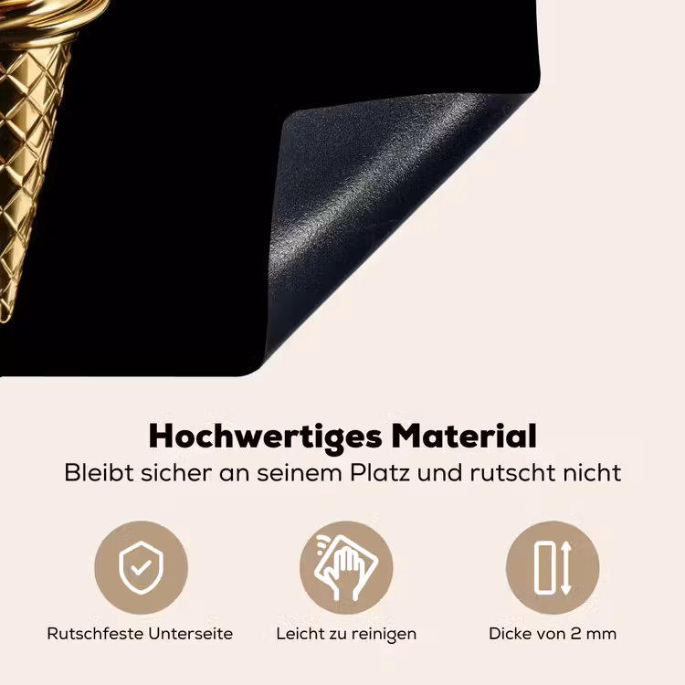 Ijs - Goud - Zwart - Eten Inductie beschemer met haakjes klein -ky-onderkant-de