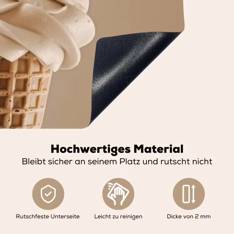 IJs - Softijs - Romig - Hoorntje - Beige Inductie beschemer met haakjes klein -ky-onderkant-de