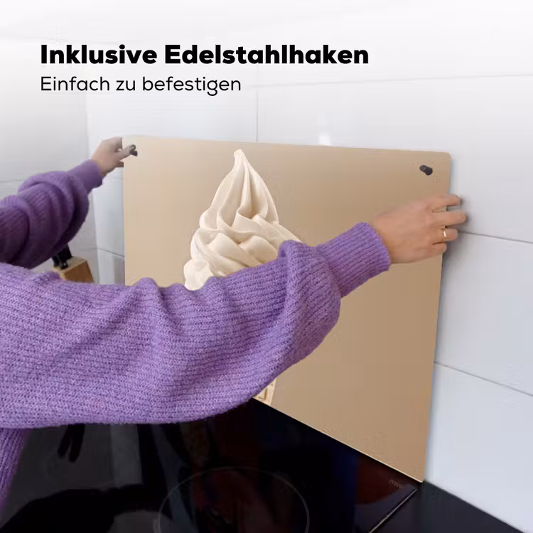 IJs - Softijs - Romig - Hoorntje - Beige Inductie beschemer met haakjes klein -ky-ophangen-de