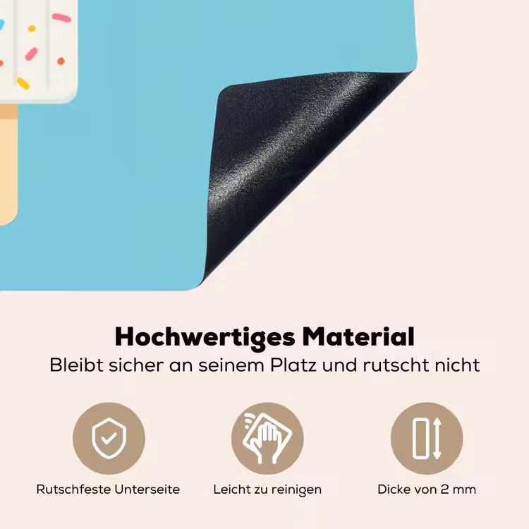 Ijsje - Stokje - Sprinkles - Lichtblauw Inductie beschemer met haakjes klein -ky-onderkant-de