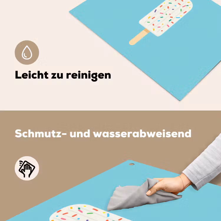Ijsje - Stokje - Sprinkles - Lichtblauw Inductie beschemer met haakjes klein -ky-schoon-de