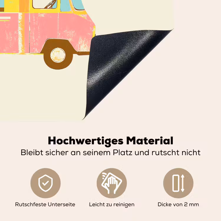 Ijskar - Retro - Softijsjes - Roze Inductie beschemer met haakjes klein -ky-onderkant-de