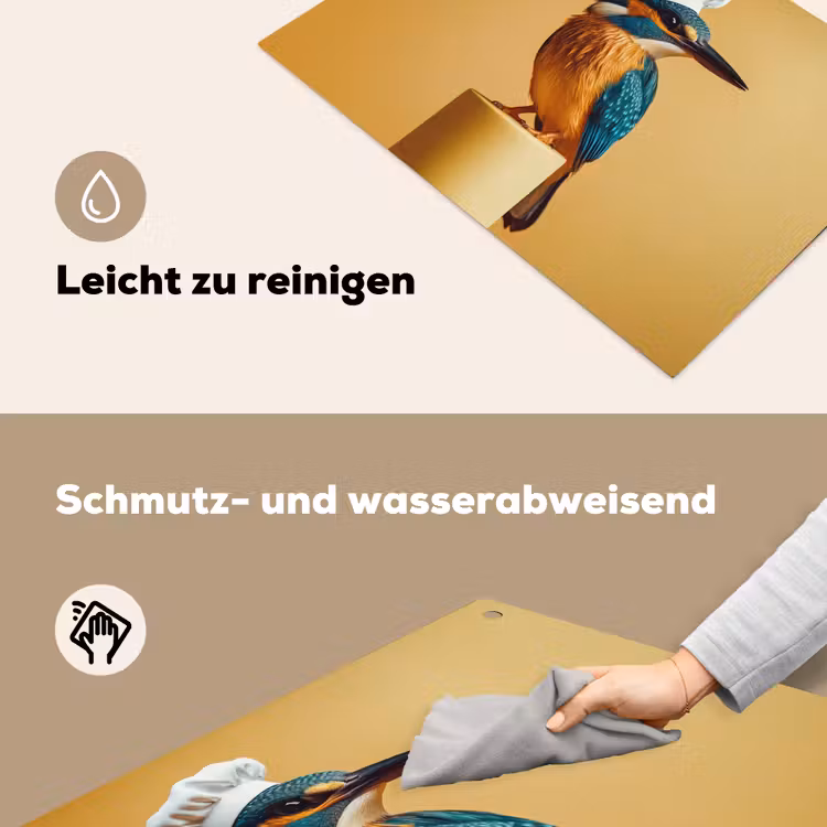 Ijsvogel - Pilaar - Koksmuts - Vogel Inductie beschemer met haakjes klein -ky-schoon-de