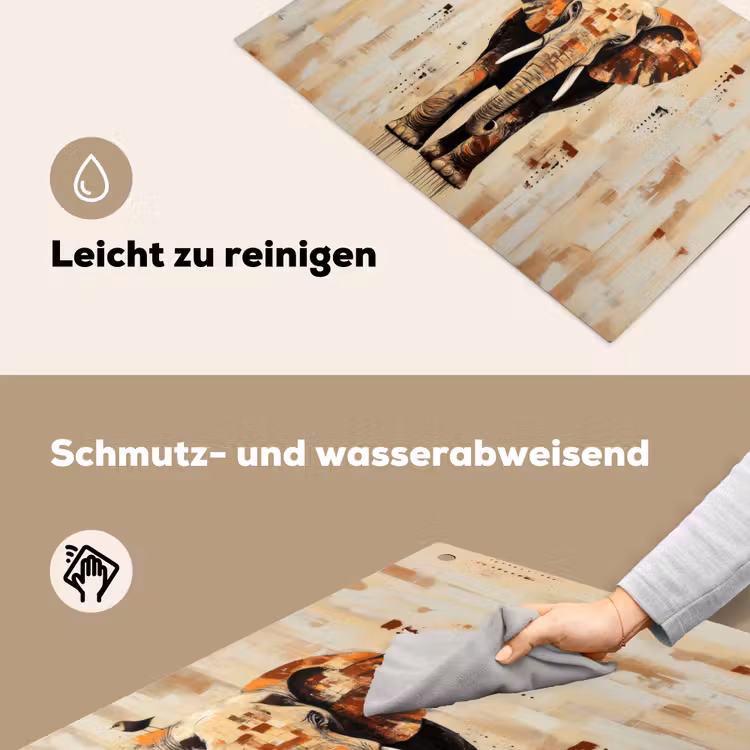 Olifant - Slurf - Mozaïek - Abstract Inductie beschemer met haakjes klein -ky-schoon-de