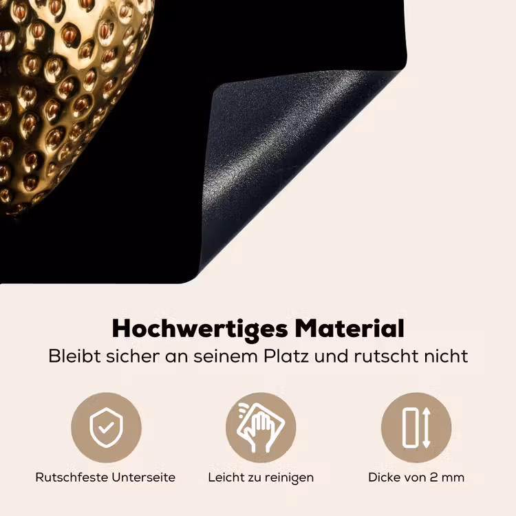 Aardbei - Goud - Zwart - Chrome Inductie beschemer met haakjes klein -ky-onderkant-de