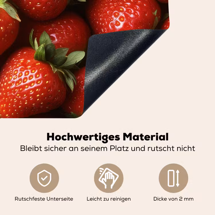 Aardbei - Fruit - Rood Inductie beschemer met haakjes klein -ky-onderkant-de