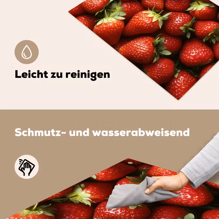 Aardbei - Fruit - Rood Inductie beschemer met haakjes klein -ky-schoon-de