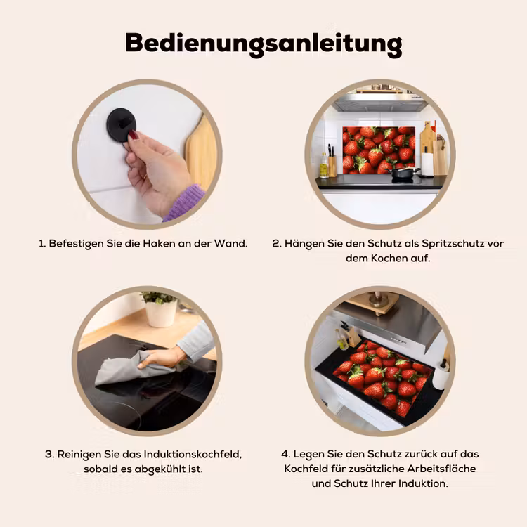 Aardbei - Fruit - Rood Inductie beschemer met haakjes klein -ky-gebruik-de