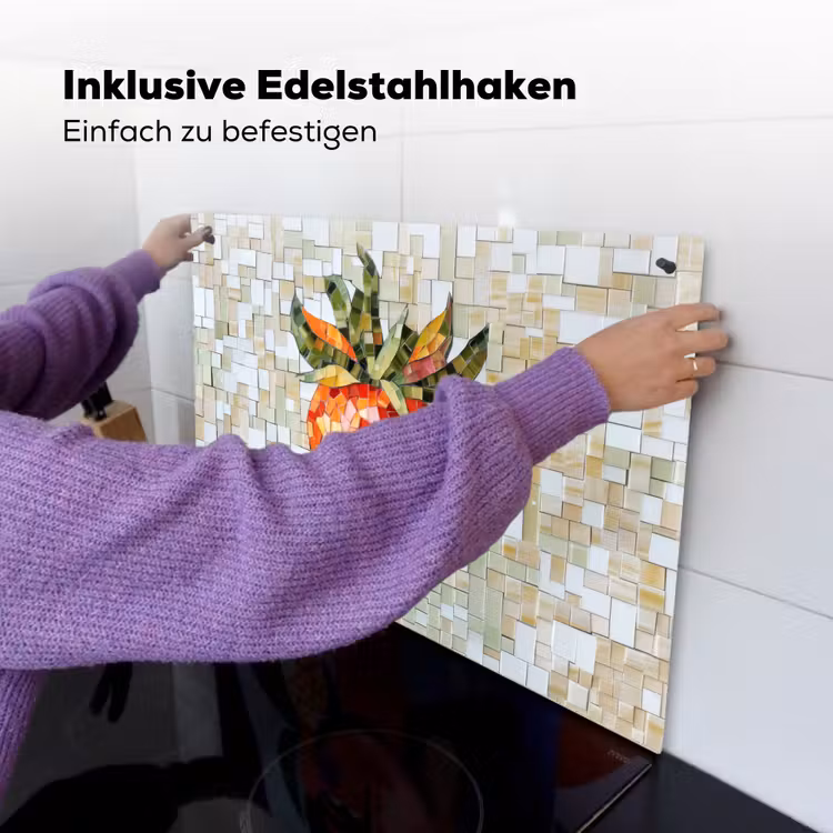 Aardbei - Rood - Mozaïek - Fruit Inductie beschemer met haakjes klein -ky-ophangen-de