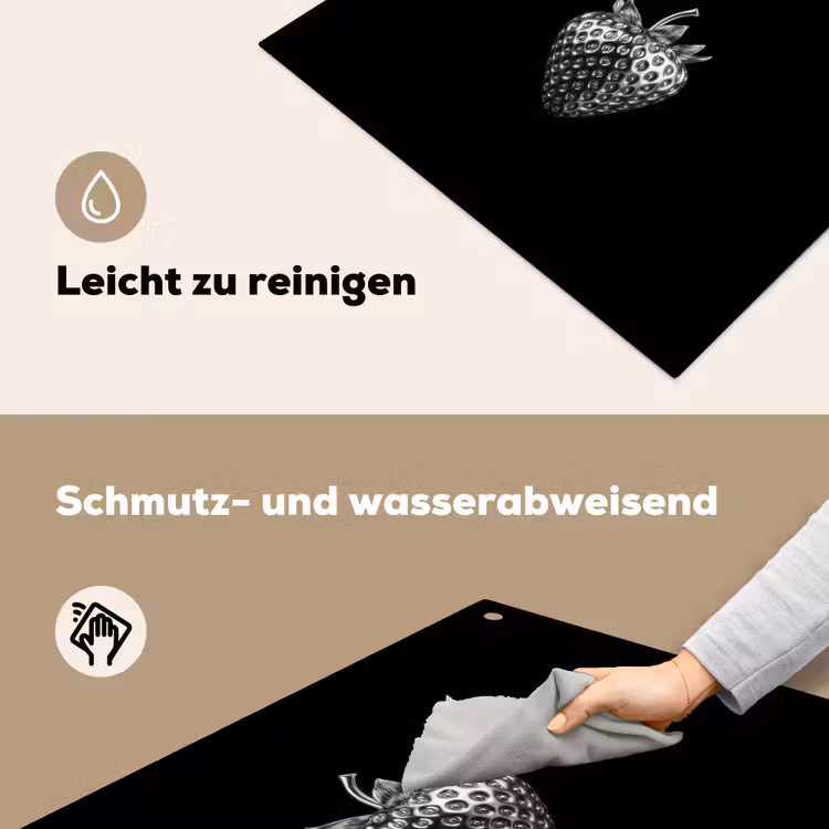 Aardbei - Zaadstructuur - Realistisch Inductie beschemer met haakjes middel -ky-schoon-de