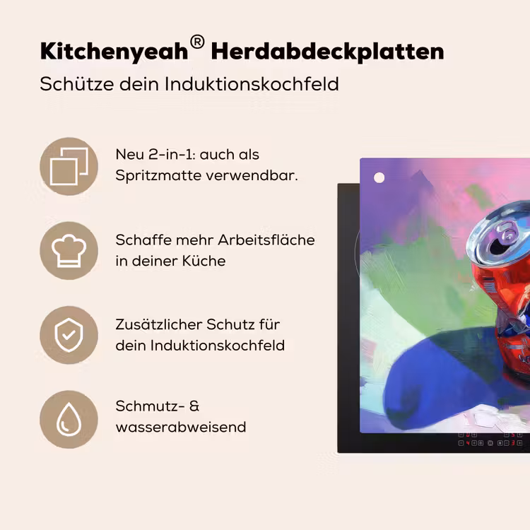 Frisdrank - Blik - Paars Inductie beschemer met haakjes middel -ky-usp-de