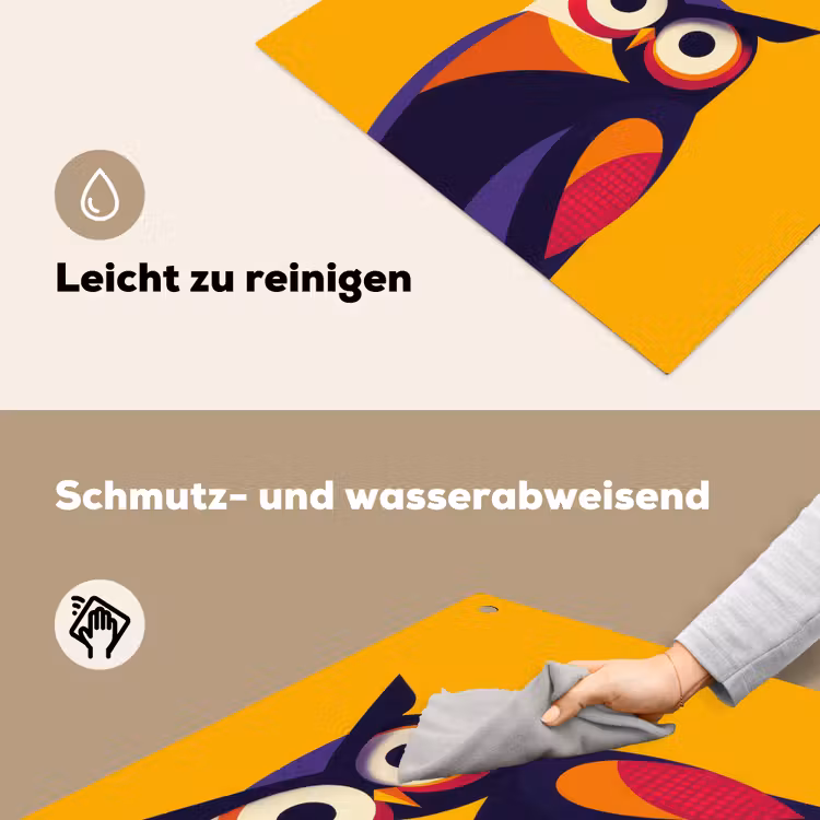 Uil - Grafisch - Kleurrijk - Ogen Inductie beschemer met haakjes middel -ky-schoon-de