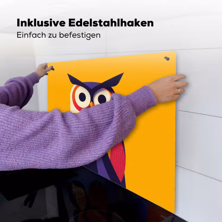 Uil - Grafisch - Kleurrijk - Ogen Inductie beschemer met haakjes middel -ky-ophangen-de