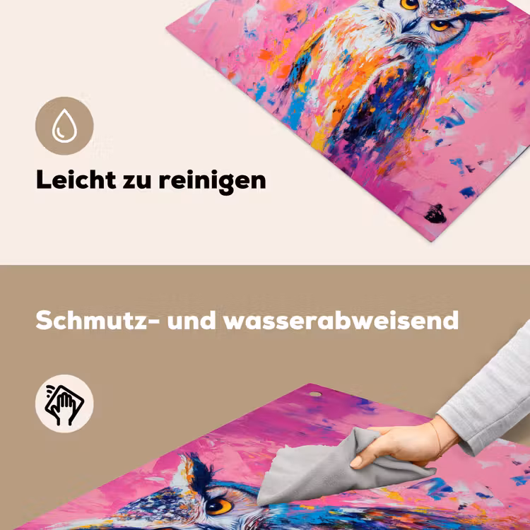 Uil - Roze - Blauw - Verf - Abstract Inductie beschemer met haakjes klein -ky-schoon-de