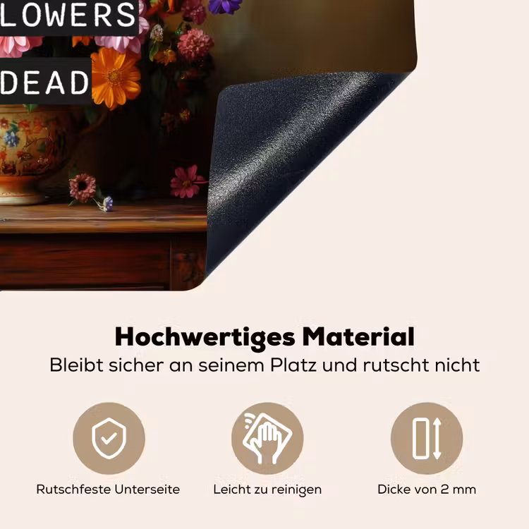 Kleur - Bloemen - Vintage - Bloemenvaas Inductie beschemer met haakjes klein -ky-onderkant-de
