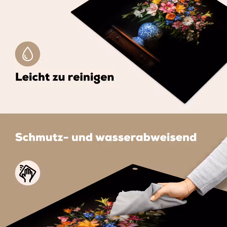 Kleur - Vaas - Bloemen - Boeket Inductie beschemer met haakjes klein -ky-schoon-de