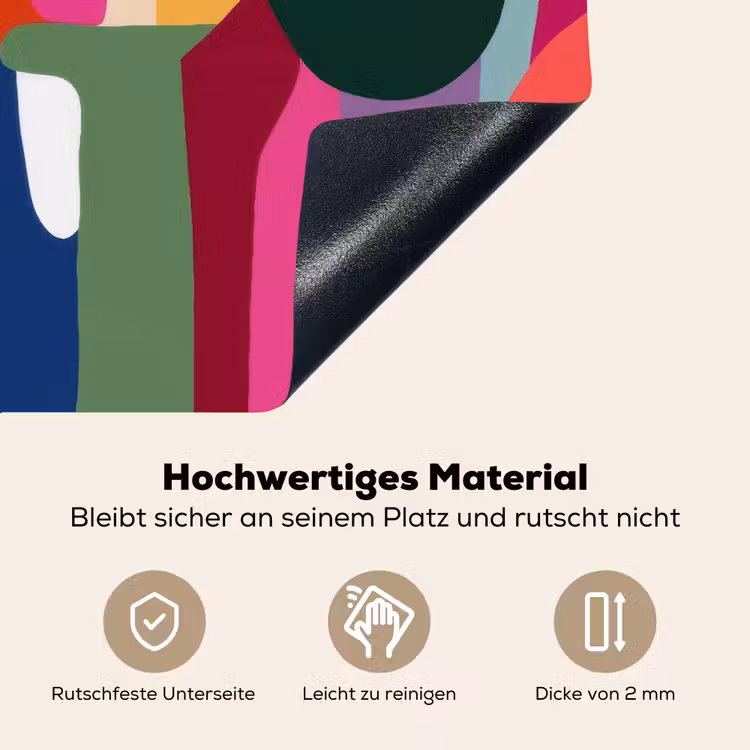 Kleurvakken - Recht - Rond - Abstract Inductie beschemer met haakjes middel -ky-onderkant-de