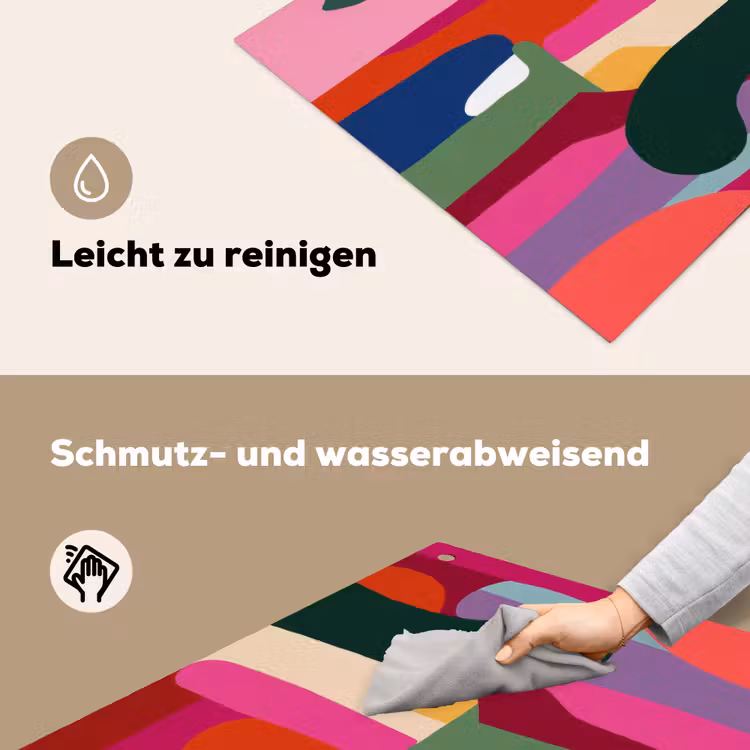 Kleurvakken - Recht - Rond - Abstract Inductie beschemer met haakjes middel -ky-schoon-de