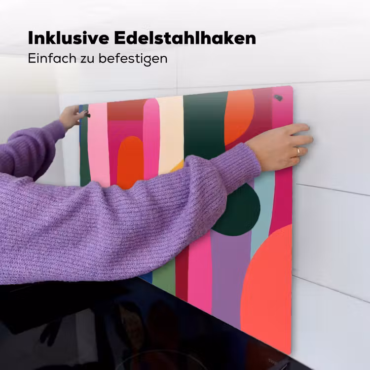 Kleurvakken - Recht - Rond - Abstract Inductie beschemer met haakjes middel -ky-ophangen-de