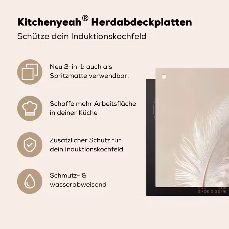 Veer - Minimalistisch - Roze Inductie beschemer met haakjes middel -ky-usp-de