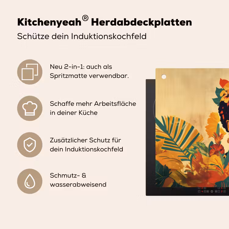 Vrouwelijk - Bloemen - Sieraden Inductie beschemer met haakjes klein -ky-usp-de