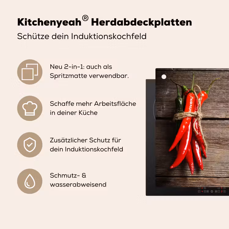 Vurige Chili Knopen Inductie beschemer met haakjes middel -ky-usp-de