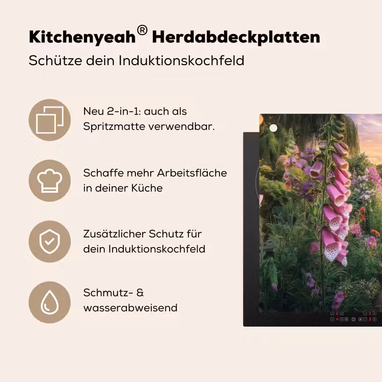 Vingerhoedskruid - Bloemen - Tuin Inductie beschemer met haakjes klein -ky-usp-de