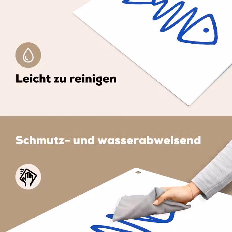 Vis - Minimalistisch - Blauw - Lijn Inductie beschemer met haakjes middel -ky-schoon-de