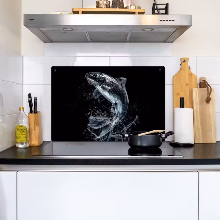 Vis - Koi - Zwart - Water Inductie beschemer met haakjes klein -sfeer2