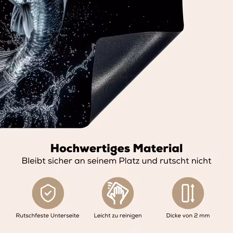 Vis - Koi - Zwart - Water Inductie beschemer met haakjes klein -ky-onderkant-de