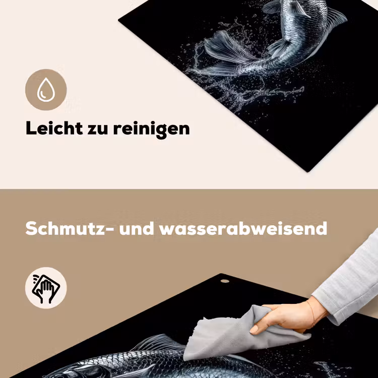 Vis - Koi - Zwart - Water Inductie beschemer met haakjes klein -ky-schoon-de
