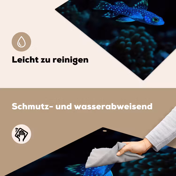 Vis - Stippen - Koraal - Blauw Inductie beschemer met haakjes middel -ky-schoon-de