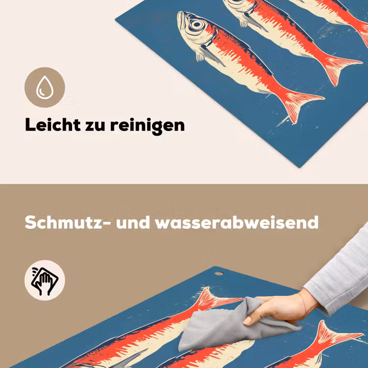 Vissen - Rood - Blauw Inductie beschemer met haakjes middel -ky-schoon-de