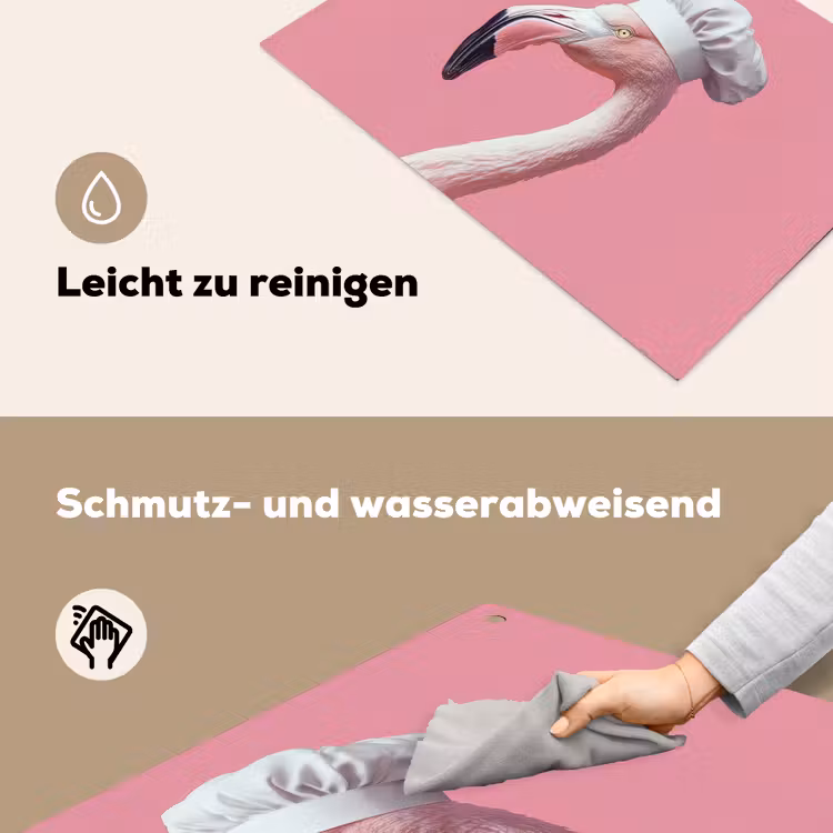 Flamingo - Roze - Koksmuts - Vogel Inductie beschemer met haakjes klein -ky-schoon-de