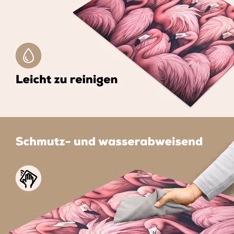 Flamingo - Roze - Dieren Inductie beschemer met haakjes klein -ky-schoon-de