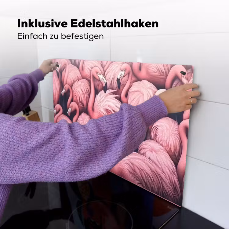 Flamingo - Roze - Dieren Inductie beschemer met haakjes klein -ky-ophangen-de