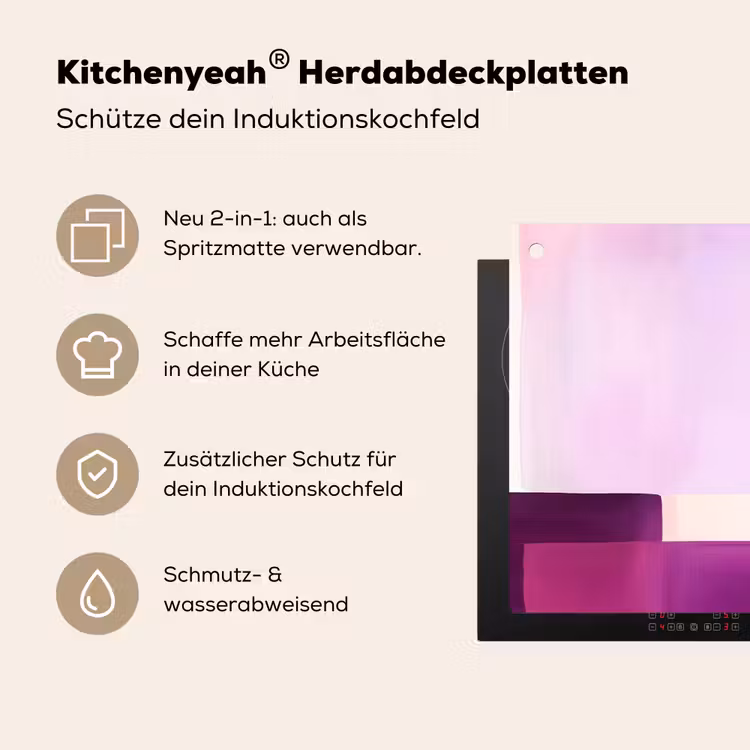 Vlakken - Abstract - Rechthoekig - Oranje Inductie beschemer met haakjes klein -ky-usp-de