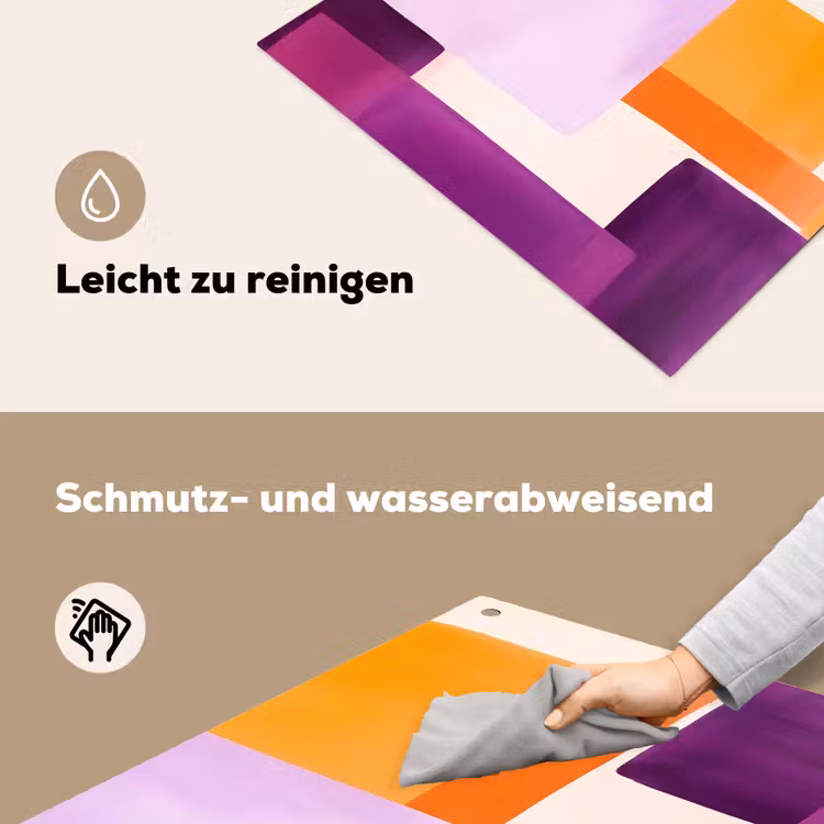 Vlakken - Abstract - Rechthoekig - Oranje Inductie beschemer met haakjes klein -ky-schoon-de