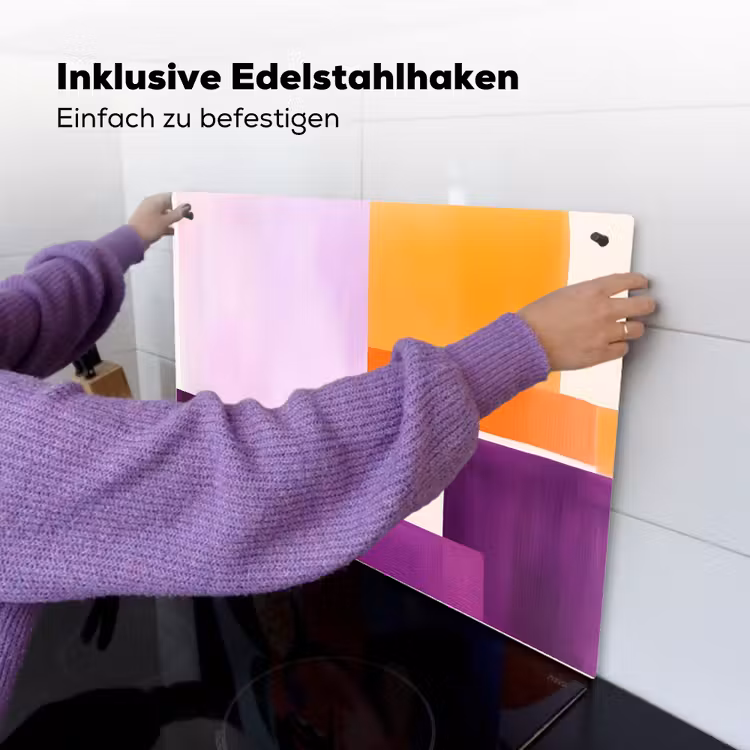 Vlakken - Abstract - Rechthoekig - Oranje Inductie beschemer met haakjes klein -ky-ophangen-de