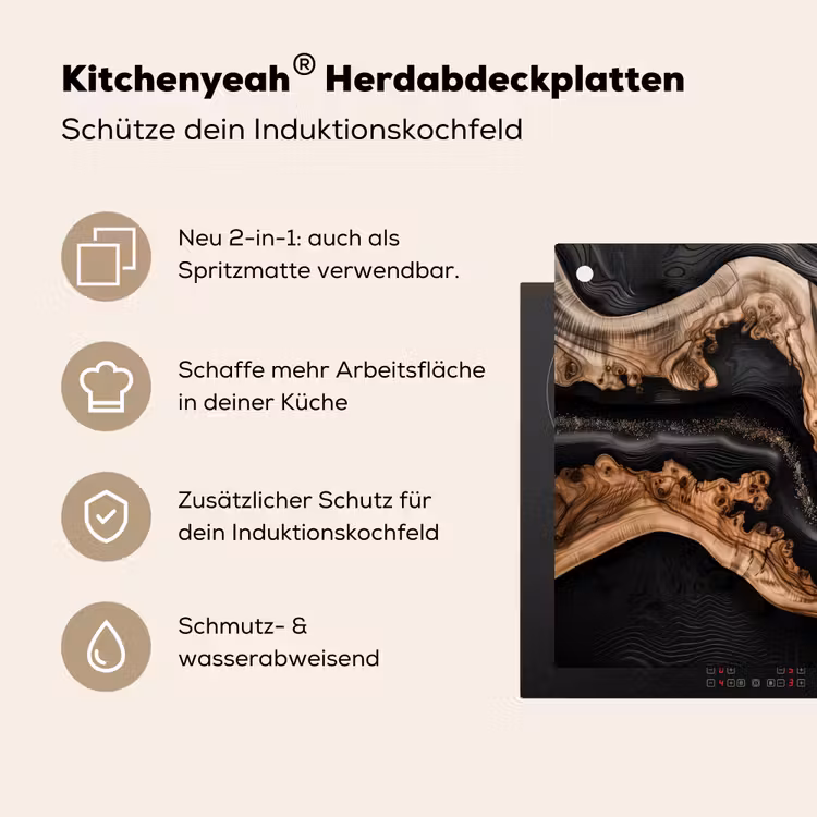 Rivieren van Hout en Hars Inductie beschemer met haakjes middel -ky-usp-de