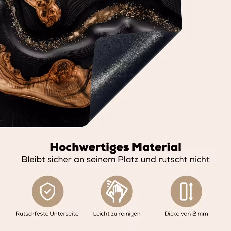 Rivieren van Hout en Hars Inductie beschemer met haakjes middel -ky-onderkant-de