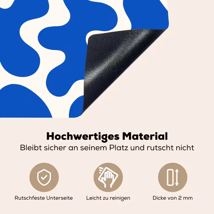 Vormen - Abstract - Blauw - Golven Inductie beschemer met haakjes middel -ky-onderkant-de