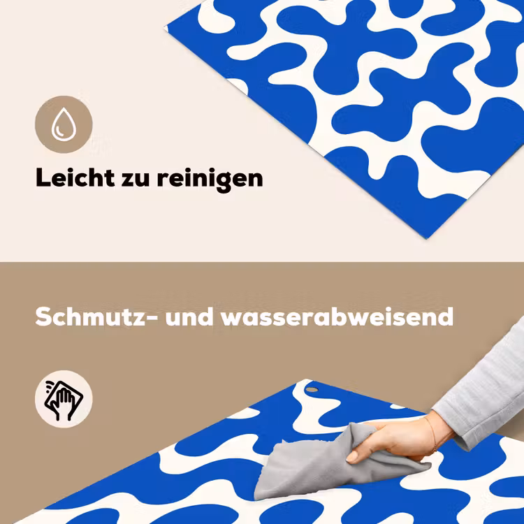 Vormen - Abstract - Blauw - Golven Inductie beschemer met haakjes middel -ky-schoon-de