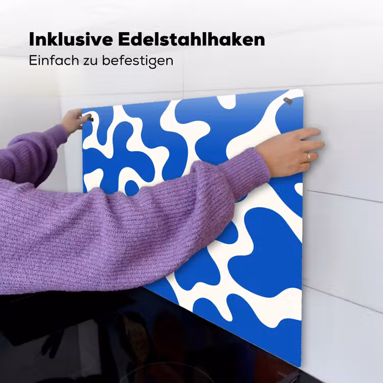 Vormen - Abstract - Blauw - Golven Inductie beschemer met haakjes middel -ky-ophangen-de