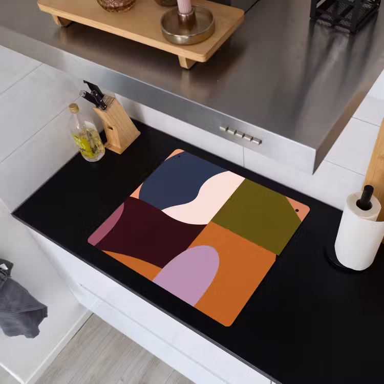 Vormen - Abstract - Kleuren - Vierkant Inductie beschemer met haakjes middel -sfeer1
