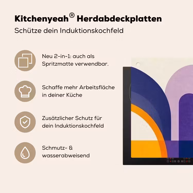 Vormen - Abstract - Grafisch - Oranje Inductie beschemer met haakjes klein -ky-usp-de
